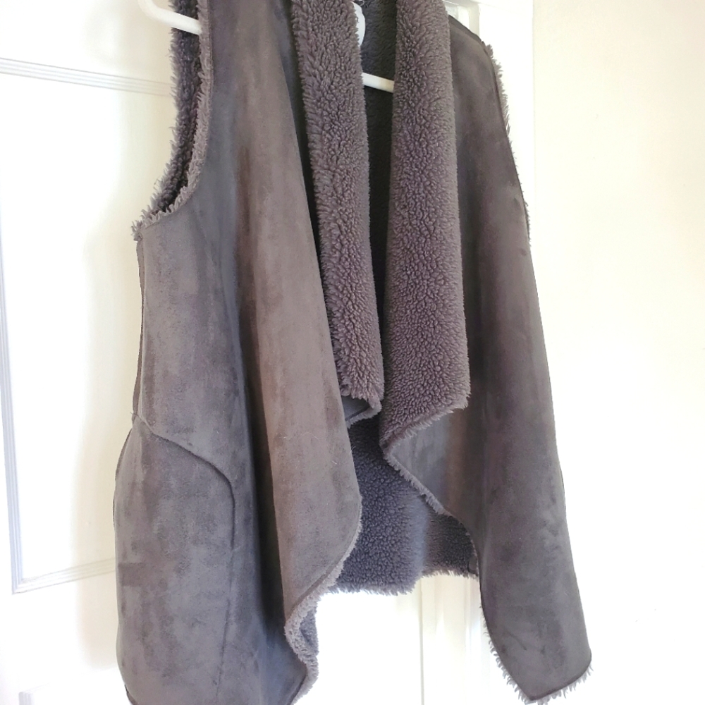 Suede Shearling Vest